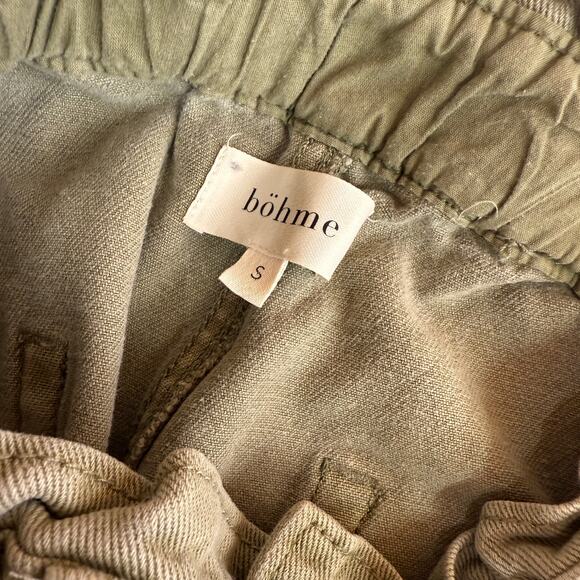 Bohme Olive Green Kennedy Paper Bag Pants Size Small - Picture 3 of 12